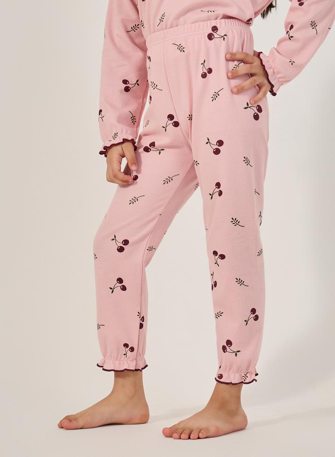 Styli All-Over Print Round Neck T-Shirt and Pyjama Set  - Image 5