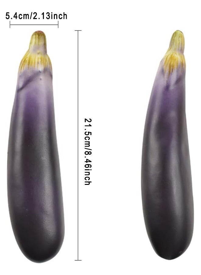 Depend 3 PCS Artificial Eggplants Simulation Eggplants Fake Vegetable Home Kitchen Decoration Photo Props Desk Ornament - Image 2