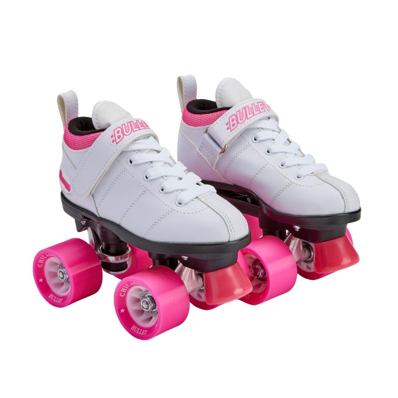Chicago Skates زلاجات شيكاغو بوليت سبيد كواد رولر - متينة، أداء عالي، أحذية زلاجات داخلية/خارجية للشباب للنساء والرجال للمبتدئين بعجلات يوريثان 62 مم وأحذية كاحل منخفضة للرشاقة - Image 1