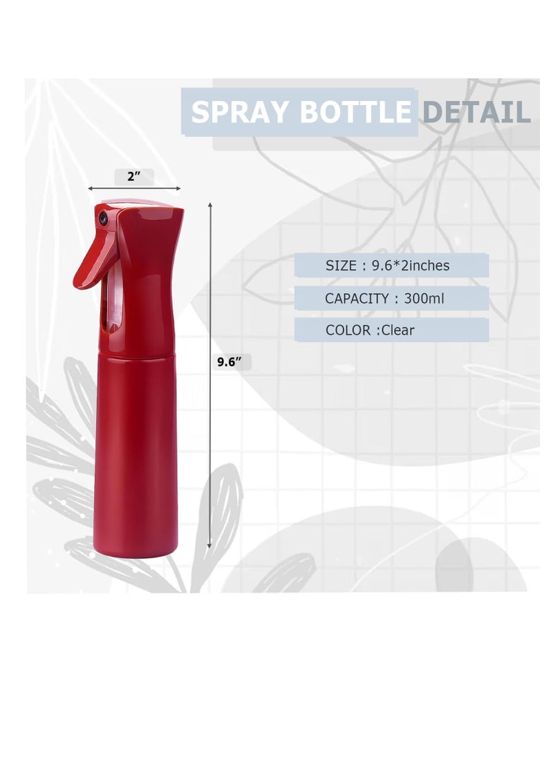 vigor path - VIGOR PATH Continuous Spray Bottle with Ultra Fine Mist - Versatile Water Sprayer for Hair, Home Cleaning, Salons, Plants, Aromatherapy, and More - Hair Spray Bottle - 300ml/10.1oz (Red) - Image 1