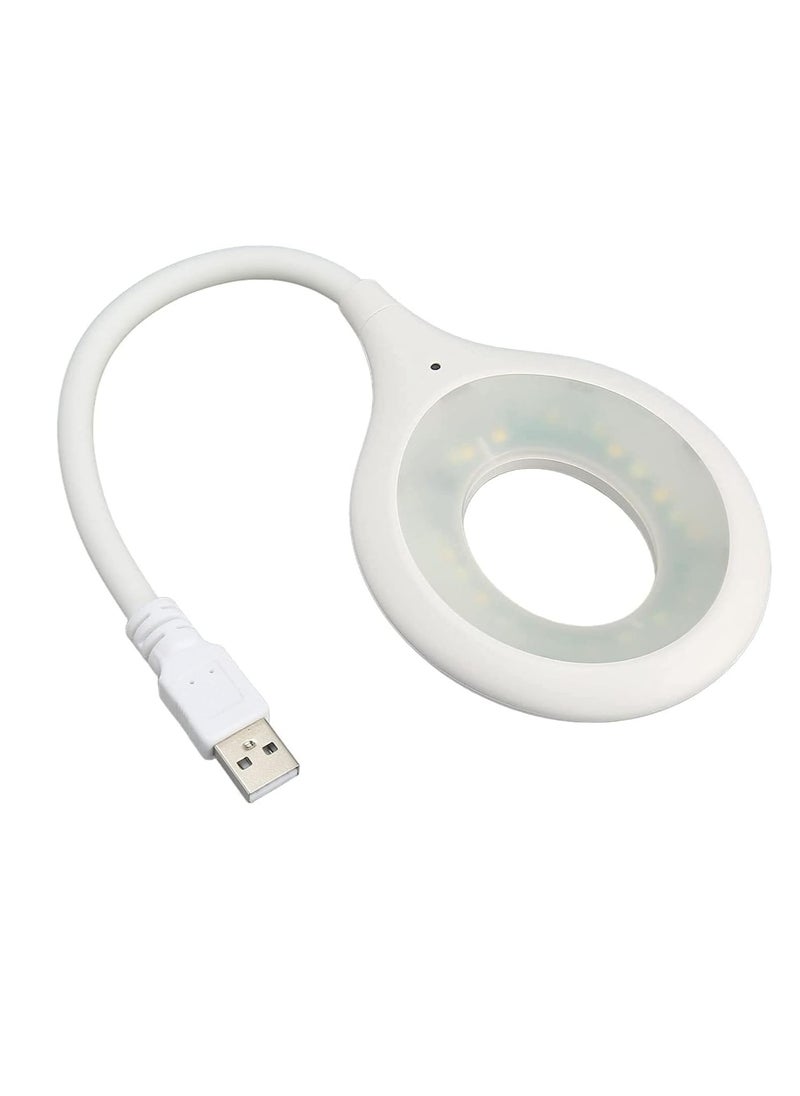 ماركة غير محددة - مصباح طاولة USB صغير ذكي مع 3 ألوان إضاءة ليد من ايفرمول قابل للتعديل 360 درجة في الإضاءة مناسب لقراءة الكتب والعمل ليلًا والدراسة أبيض - Image 1