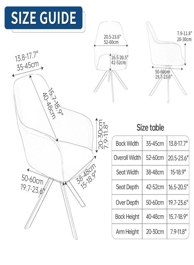 Iauddy Swivel Armchair Accent Dining Chair Cover for Office, Stretch Mid-Back Office Desk Chair Sliopcover Leisure Arm Chair Protector with arms for Living Room(1,Beige/Jacquard) - Image 5
