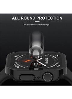 Ocean Straight Edge Waterproof Screen Protector Case With HD Tempered Film for Apple Watch Series 8/7 45mm, Anti-Scratch Ultra-thin HD Touch Sensitive Film, Full-Screen Cover Bubble-Free Protector Black  - Image 4