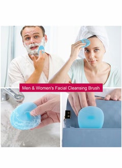 KASTWAVE Facial Cleansing Brush, Soft Silicone Manual Face Scrubber Exfoliating Massage Scrub Acne Blackheads Remove Handheld Pads for Deep Cleaning Skin Care Sensitive, Delicate, Dry (2 Pcs)  - Image 2