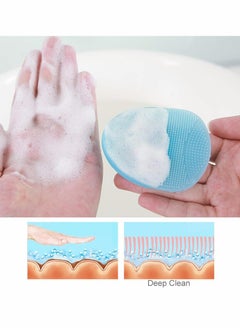 KASTWAVE Facial Cleansing Brush, Soft Silicone Manual Face Scrubber Exfoliating Massage Scrub Acne Blackheads Remove Handheld Pads for Deep Cleaning Skin Care Sensitive, Delicate, Dry (2 Pcs)  - Image 3