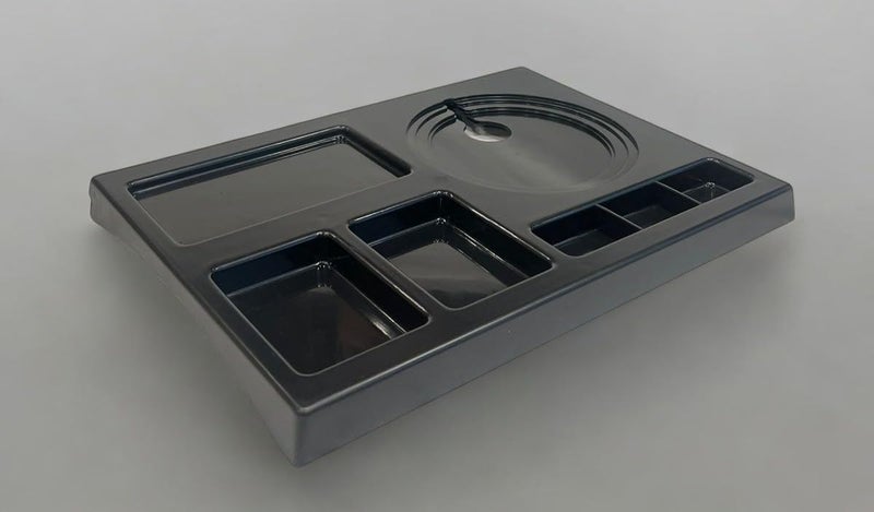 PAUL SONS Hospitality Kettle Tray Made of ABS Plastic Square, Hotel Room Serving Service Size: 16"x12"x1.5" Black (Pack of 1) - Image 3