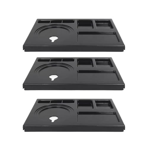 PAUL SONS Hospitality Kettle Tray Made of ABS Plastic Square, Hotel Room Serving Service Size: 16"x12"x1.5" Black (Pack of 1) - Image 1