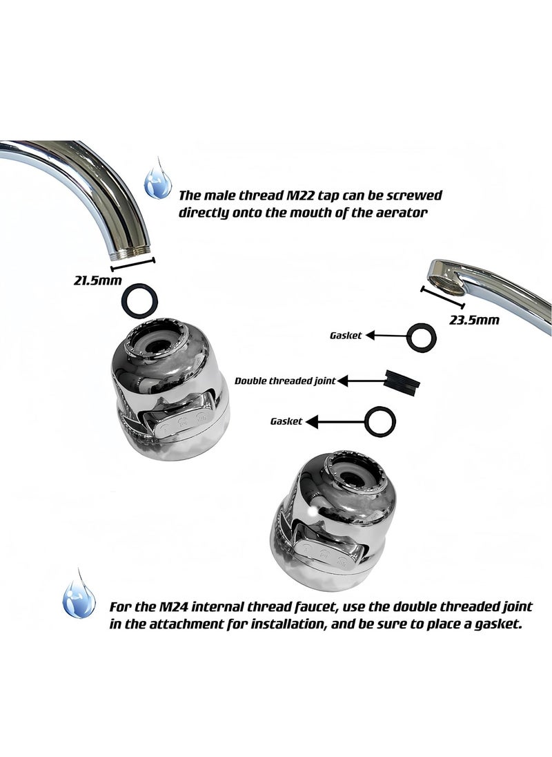 Generic NT Kitchen Tap Spray Head Tap Aerator,Faucet Nozzle, 360° Rotatable Anti-Splash Faucet Extender with Hose, 3 modes, Equipped With a Fixable Faucet Chain, for Kitchen Bathroom (Fixable)  - Image 4