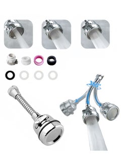 Generic NT Kitchen Tap Spray Head Tap Aerator,Faucet Nozzle, 360° Rotatable Anti-Splash Faucet Extender with Hose, 3 modes, Equipped With a Fixable Faucet Chain, for Kitchen Bathroom (Fixable)  - Image 1