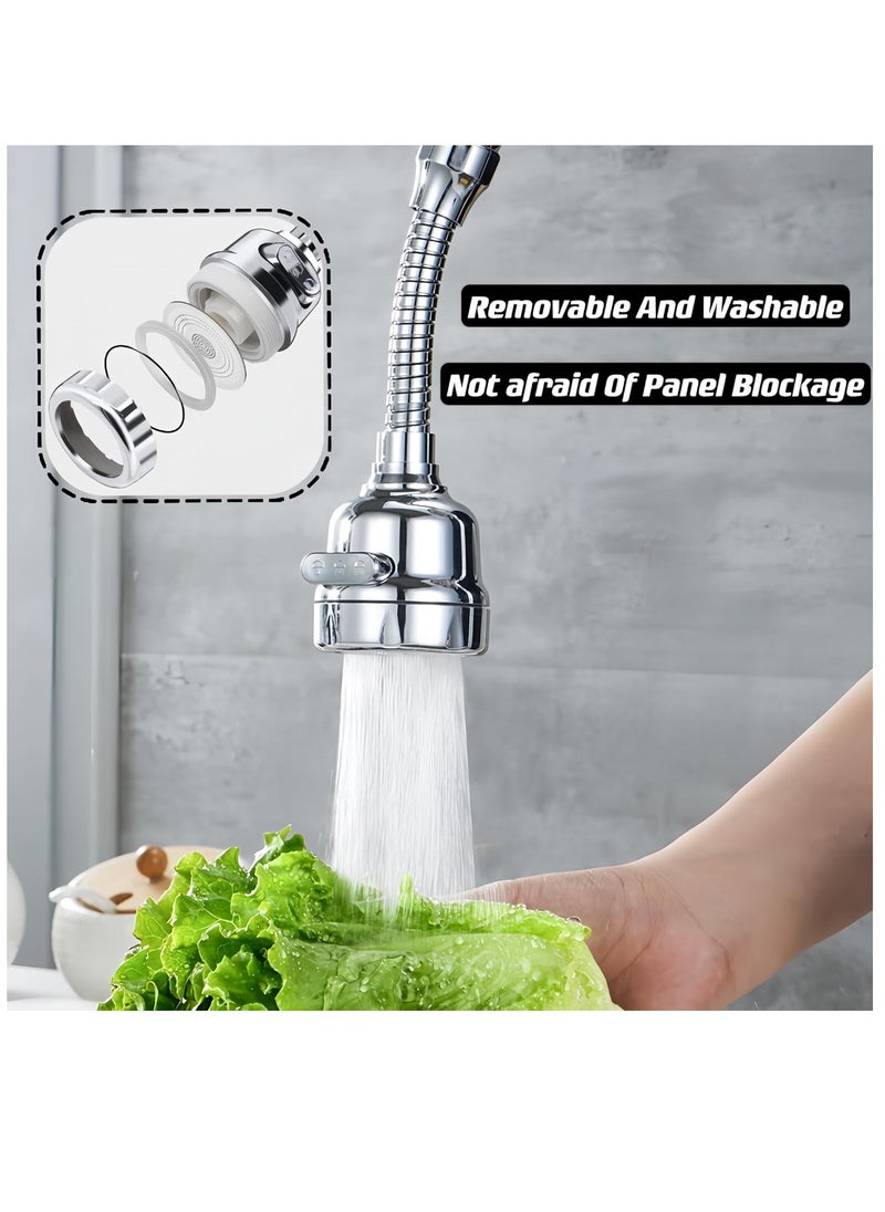 Generic NT Kitchen Tap Spray Head Tap Aerator,Faucet Nozzle, 360° Rotatable Anti-Splash Faucet Extender with Hose, 3 modes, Equipped With a Fixable Faucet Chain, for Kitchen Bathroom (Fixable)  - Image 3
