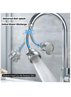 Generic NT Kitchen Tap Spray Head Tap Aerator,Faucet Nozzle, 360° Rotatable Anti-Splash Faucet Extender with Hose, 3 modes, Equipped With a Fixable Faucet Chain, for Kitchen Bathroom (Fixable)  - Image 2