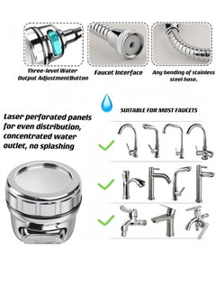 Generic NT Kitchen Tap Spray Head Tap Aerator,Faucet Nozzle, 360° Rotatable Anti-Splash Faucet Extender with Hose, 3 modes, Equipped With a Fixable Faucet Chain, for Kitchen Bathroom (Fixable)  - Image 5