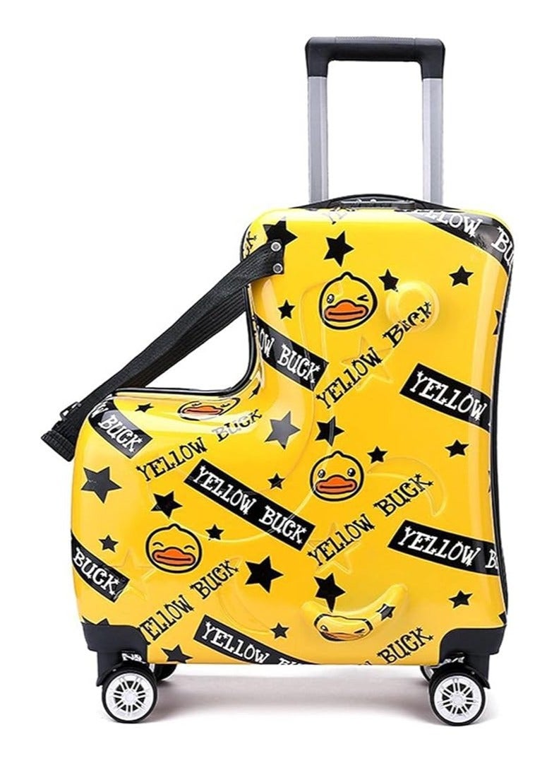 BLOOMING TIME Unisex Kids Ride on Suitcase Travel Trolley Case yellow - Image 1