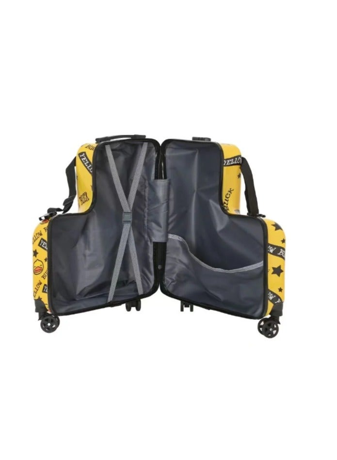 BLOOMING TIME Unisex Kids Ride on Suitcase Travel Trolley Case yellow - Image 2