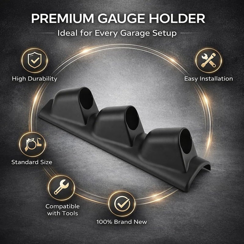 52mm 2 Inch 3 Hole Triple Gauge Mount Holder for Car Dash, ABS Material, Black - Durable Design, Easy Installation, Left Hand Drive Vehicle Fit - Image 4