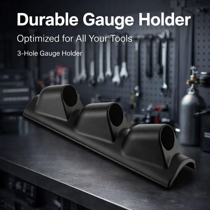 52mm 2 Inch 3 Hole Triple Gauge Mount Holder for Car Dash, ABS Material, Black - Durable Design, Easy Installation, Left Hand Drive Vehicle Fit - Image 3