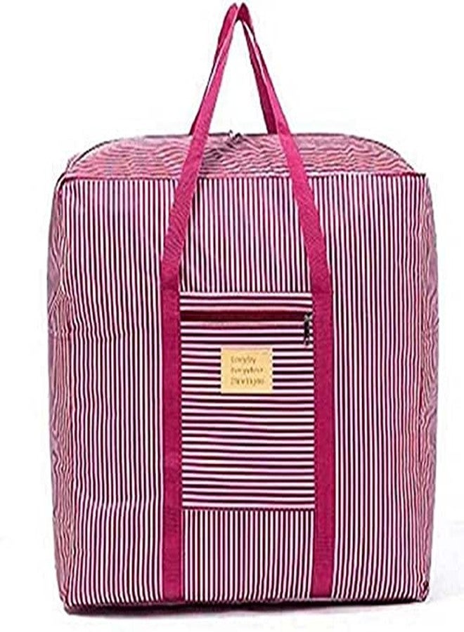 Tusig® Folding Shopping Bag with Zipper Nylon Waterproof Travel Luggage Bag Fold-able Shopping Bag - Image 1