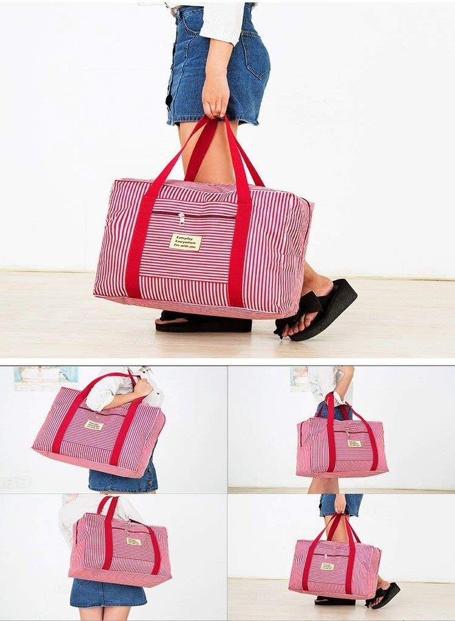 Tusig® Folding Shopping Bag with Zipper Nylon Waterproof Travel Luggage Bag Fold-able Shopping Bag - Image 3