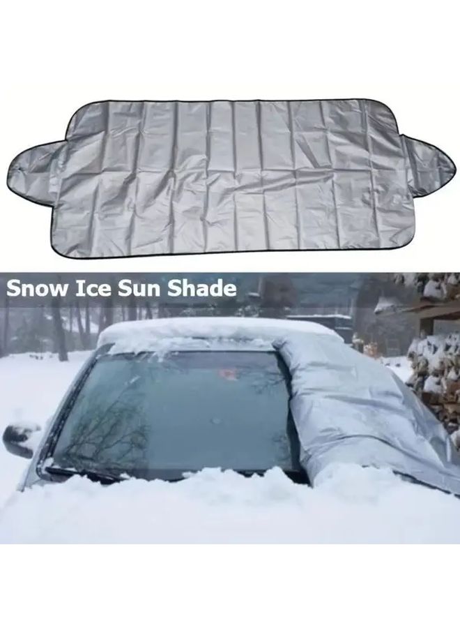 1pc Fit Winter Car Windshield Cover Heavy Duty Ice Snow Shield 150x70cm 59x27.5 Inches All in One Front Window Easy Installation for Most Vehicles Trucks SUVs Snow Protection - Image 2