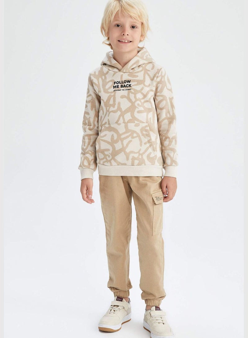 DeFacto Boy Regular Fit Hooded Long Sleeve Knitted Sweatshirt - Image 2