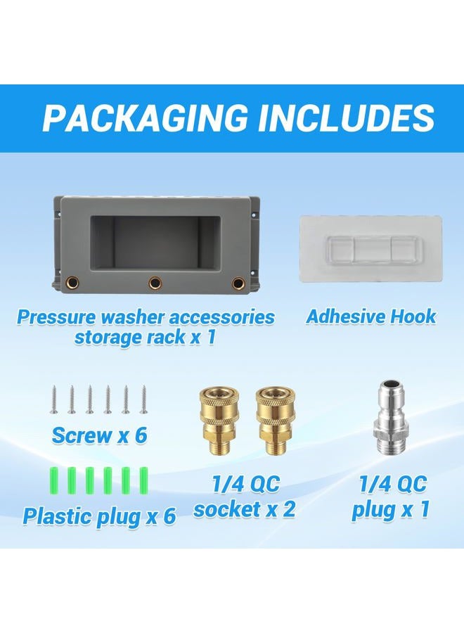 PWACCS Pressure Washer Gun Holder, Foam Cannon Holder, 1/4" Quick Connect Pressure Washer Nozzle Tip and Wand Holder, Foam Cannon Bucket Mount for Organize Power Washing Accessories - Image 3