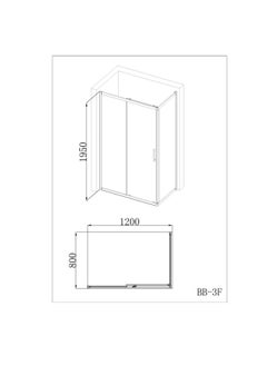 DANUBE HOME كبينة دش ميلانو 1200*800*1950 كروم (Bb-3F)-مستطيل صنع في الصين  - Image 2