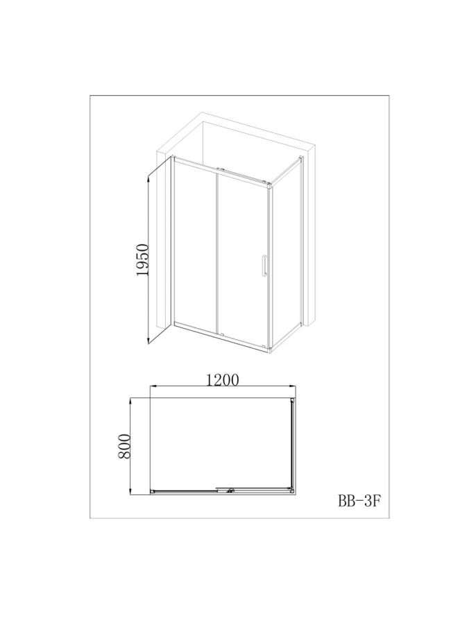 DANUBE HOME كبينة دش ميلانو 1200*800*1950 كروم (Bb-3F)-مستطيل صنع في الصين  - Image 2