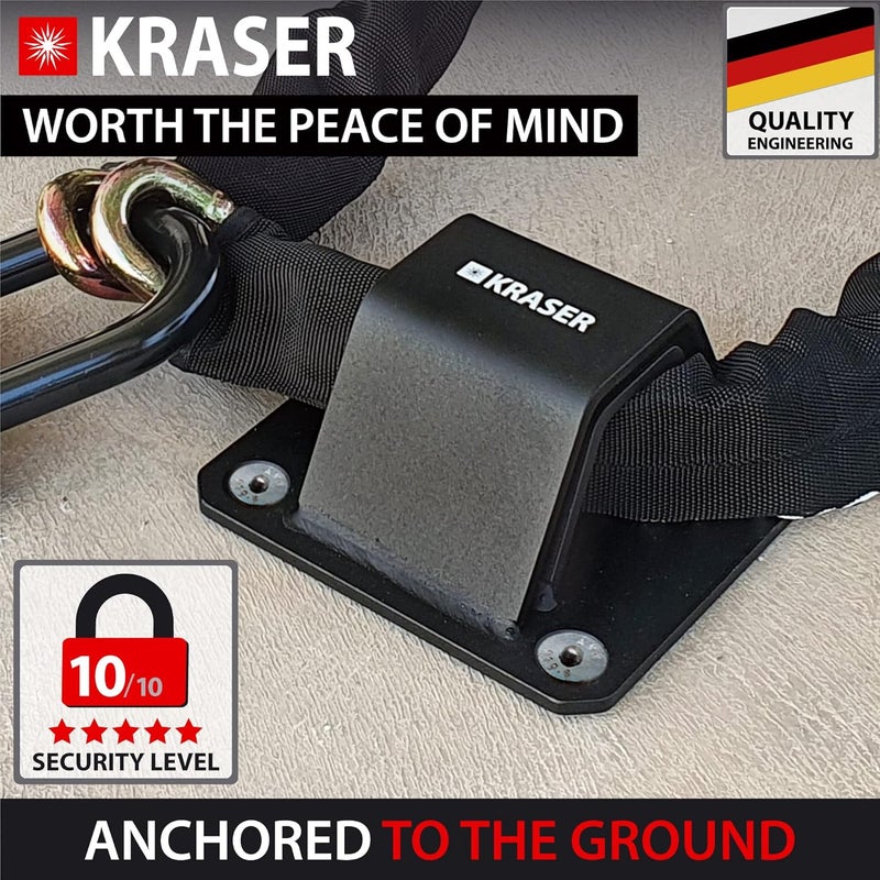 KRASER KR52B High Strength Steel Anti-Theft Ground or Wall Anchor with Double Arch and 4 Anchor Points - Image 2