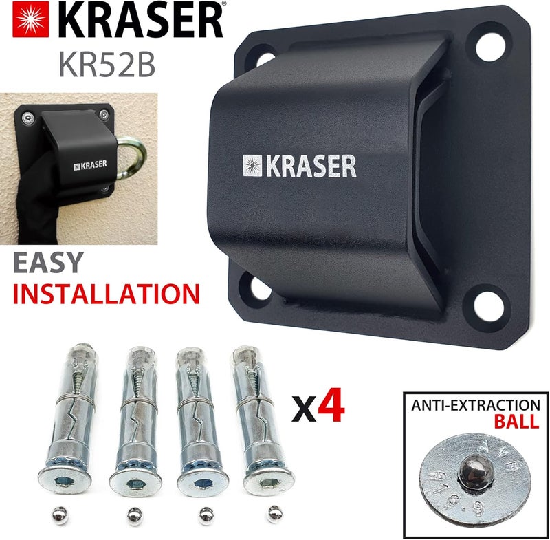 KRASER KR52B High Strength Steel Anti-Theft Ground or Wall Anchor with Double Arch and 4 Anchor Points - Image 5
