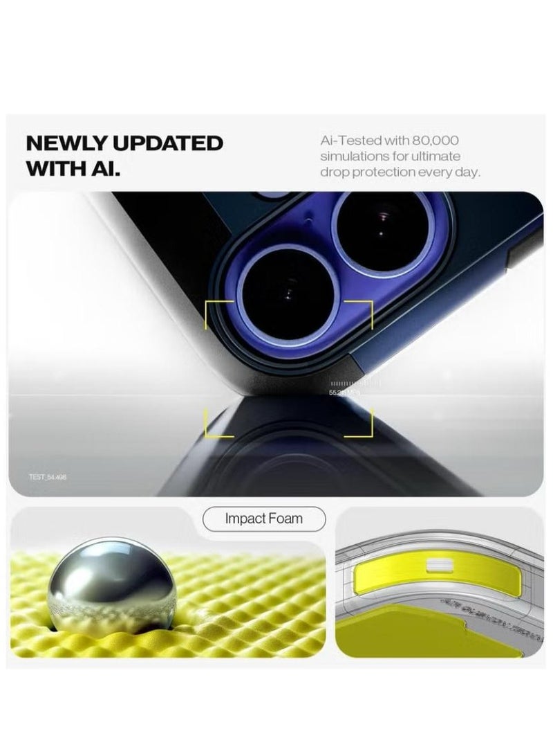 Spigen Tough Armor MagFit AI for iPhone 16 Case Cover MagSafe with Kickstand (2024) - Navy Blue - Image 4