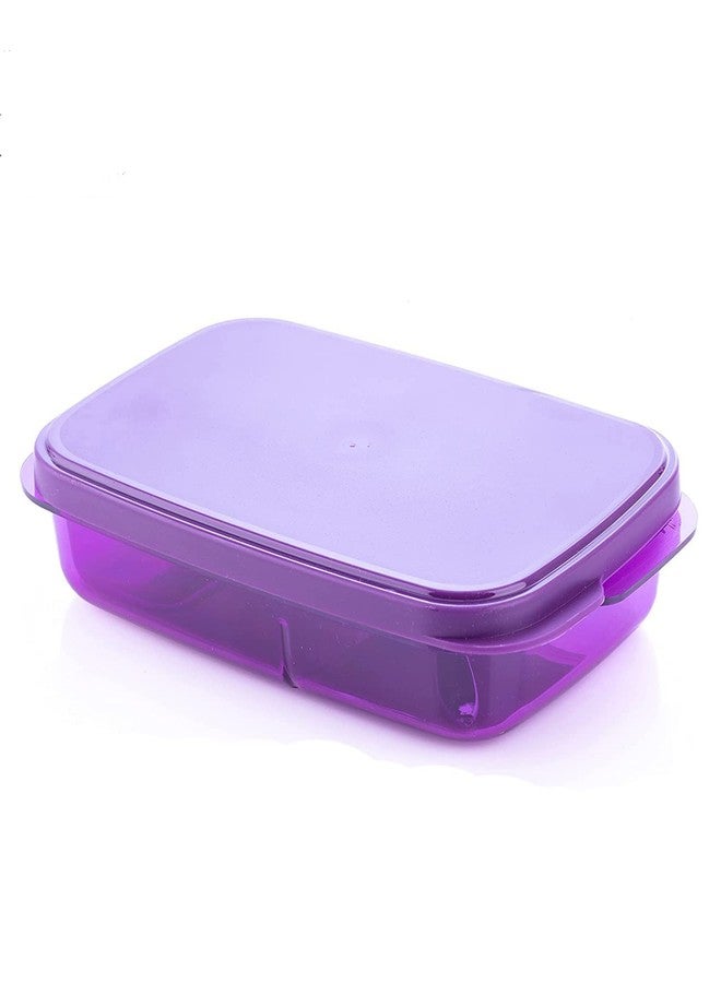 LOGRO Unbreakable Containers Lunch Box with one Spoon for Kids School, Tiffin Box for Office-Airtight Leakproof Lunchbox, Food Storage Container (590ml) Color May Very - Image 3