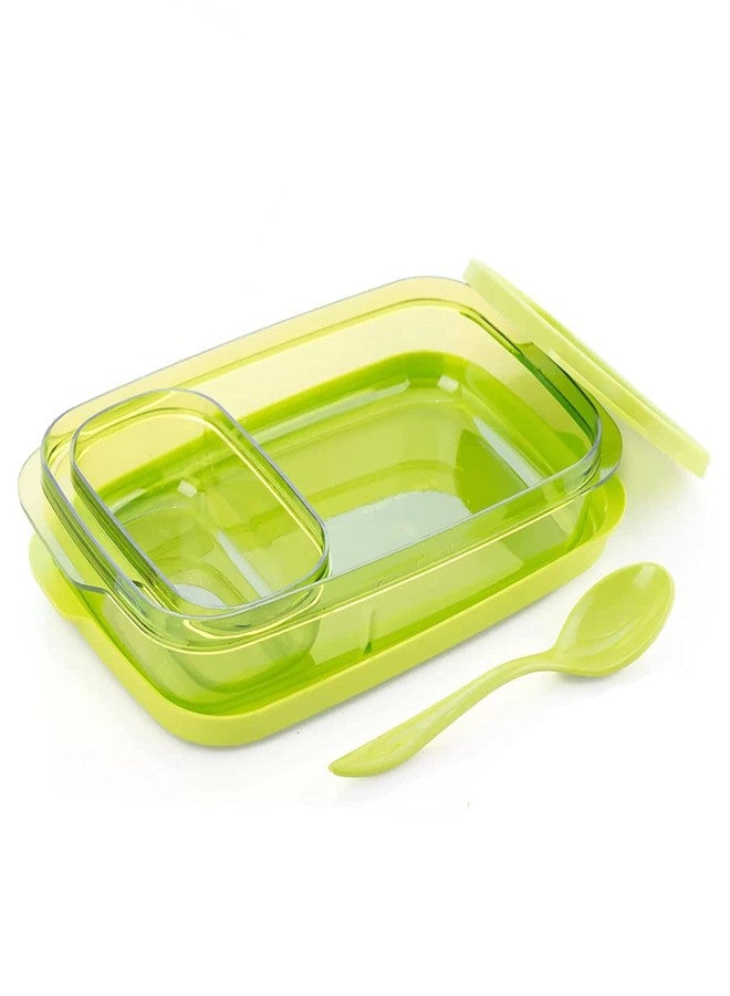 LOGRO Unbreakable Containers Lunch Box with one Spoon for Kids School, Tiffin Box for Office-Airtight Leakproof Lunchbox, Food Storage Container (590ml) Color May Very - Image 5