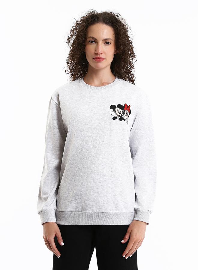 LC WAIKIKI Crew Neck Mickey and Minnie Mouse Printed Oversize Women's Sweatshirt - Image 1
