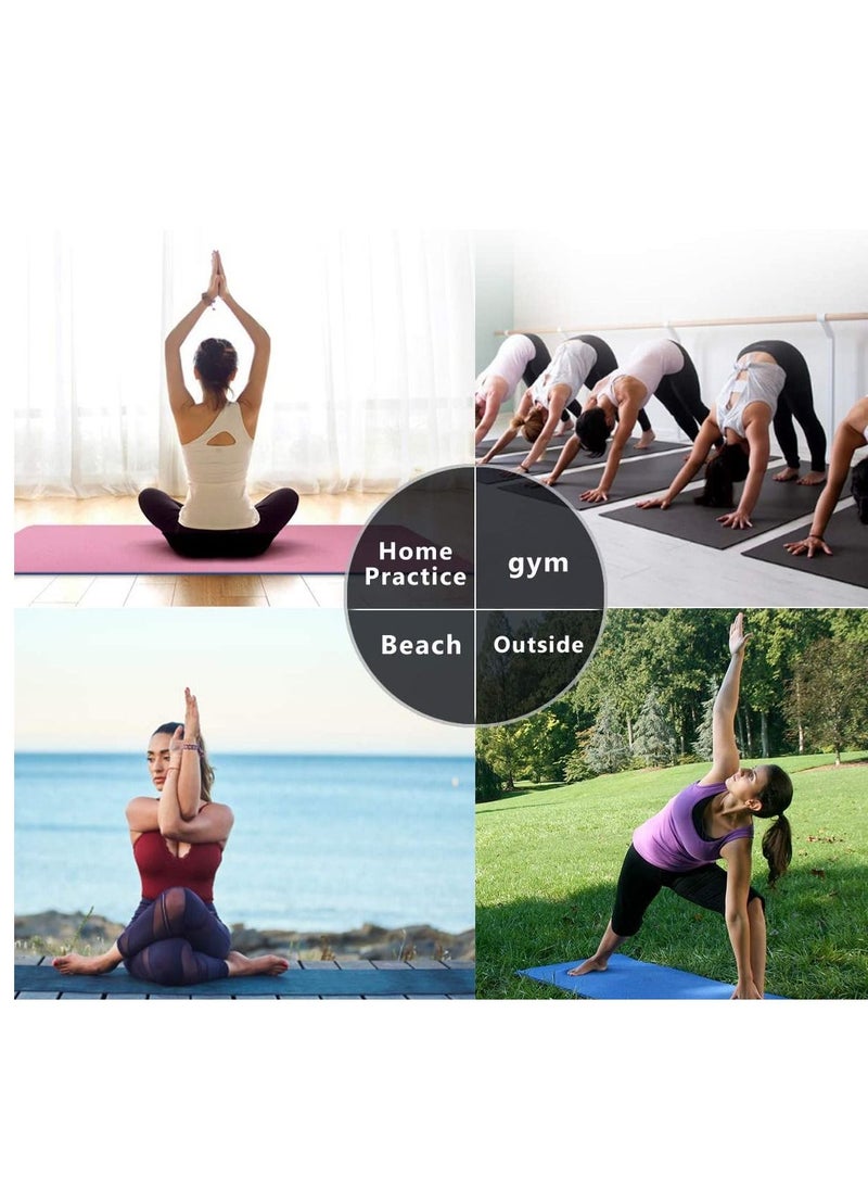 Generic Portable Dual Layers Yoga Mat Anti slip Yoga Fitness Gymnastics Mats Exercise Mat Grey and Black  80x60cm  - Image 5