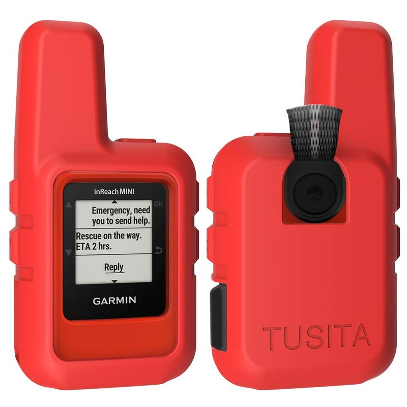 TUSITA غطاء سيليكون TUSITA متوافق مع Garmin inReach Mini 2 - أحمر - Image 1