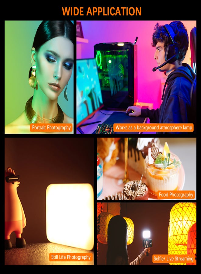 Weeylite مصباح فيديو Weeylite S05 الجيب RGB، إضاءة LED قابلة للتعتيم من 2800 كلفن إلى 6800 كلفن، 26 تأثير إضاءة، مؤشر تجسيد اللون CRI95+، بطارية مدمجة، تحكم عن بعد عبر تطبيق جوال، شاشة OLED مع محول تثبيت ملحقات لتصوير مدونات الفيديو والبث المباشر. - Image 2