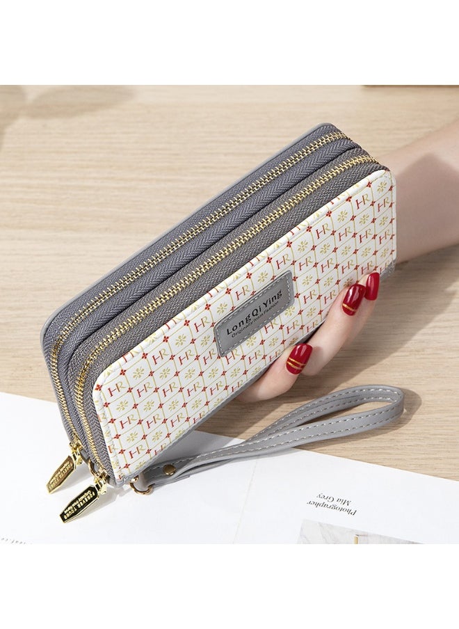 NIBEMINENT Women's Long All-in-one Double Zipper Student Letter Large Capacity Coin Purse  - Image 1