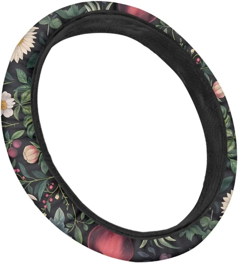 Boho Steering Wheel Cover 15 inch, Chic Flower Decor for Car Interior Elastic Non-Slip Wear-Resistant Steering Wheel Cover (Ink Wash Flowers) - Image 3
