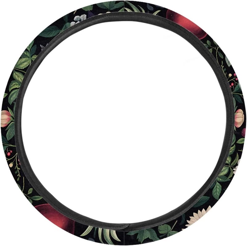 Boho Steering Wheel Cover 15 inch, Chic Flower Decor for Car Interior Elastic Non-Slip Wear-Resistant Steering Wheel Cover (Ink Wash Flowers) - Image 2