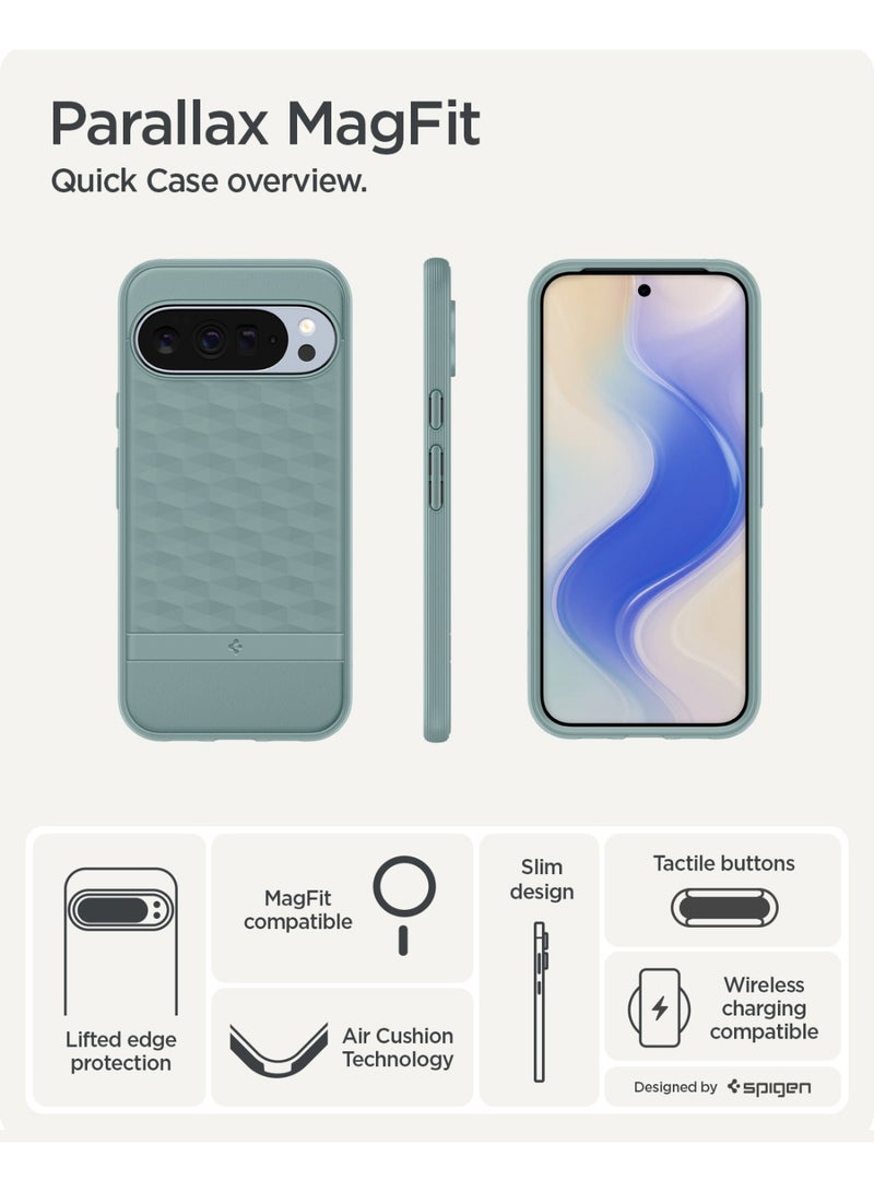 Spigen غطاء ماغ فيت بارالاكس لجوجل بيكسل 10 برو XL متوافق مع ماغ سيف - أخضر مريمي - Image 3