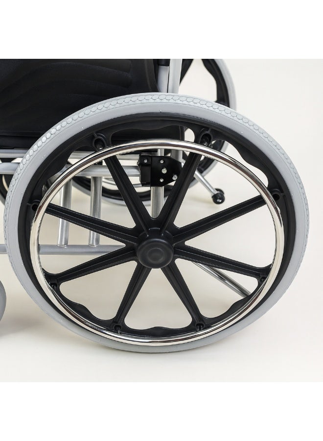 Advance Care 951B-51 Manual Foldable Wheelchair, 51 cm (20-inch) Seat, Steel Frame, Black - Image 4