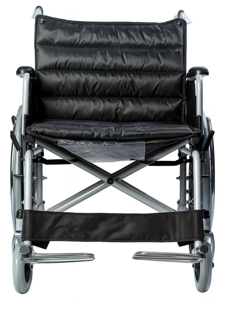 Advance Care 951B-51 Manual Foldable Wheelchair, 51 cm (20-inch) Seat, Steel Frame, Black - Image 3