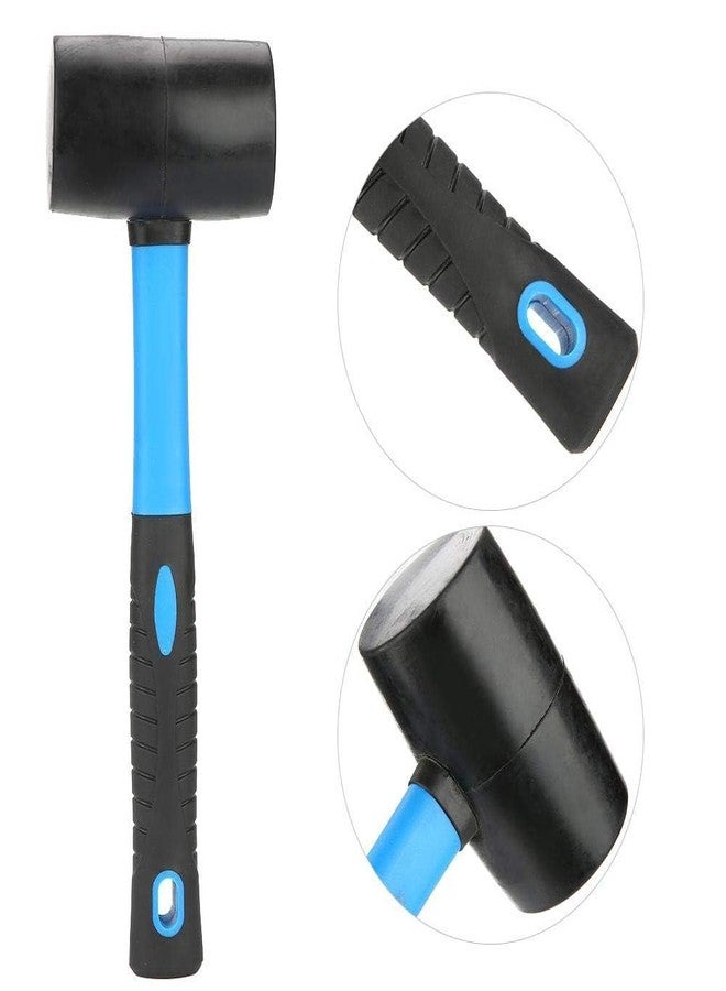 Walfront 28 oz Double Face Rubber Mallet with Soft and Hard Face, Blue and Black, for Installation on Fragile Surfaces - Image 5
