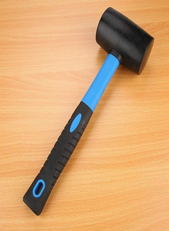 Walfront 28 oz Double Face Rubber Mallet with Soft and Hard Face, Blue and Black, for Installation on Fragile Surfaces - Image 3