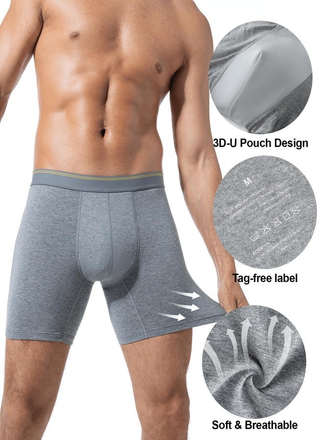 Battewa Mens Washable Leak Proof Underwear for Urinary Leakage Reusable Bladder Protection Cotton Boxer Briefs for Men 50ML, 5 Pack (L, Dark Grey - Image 5