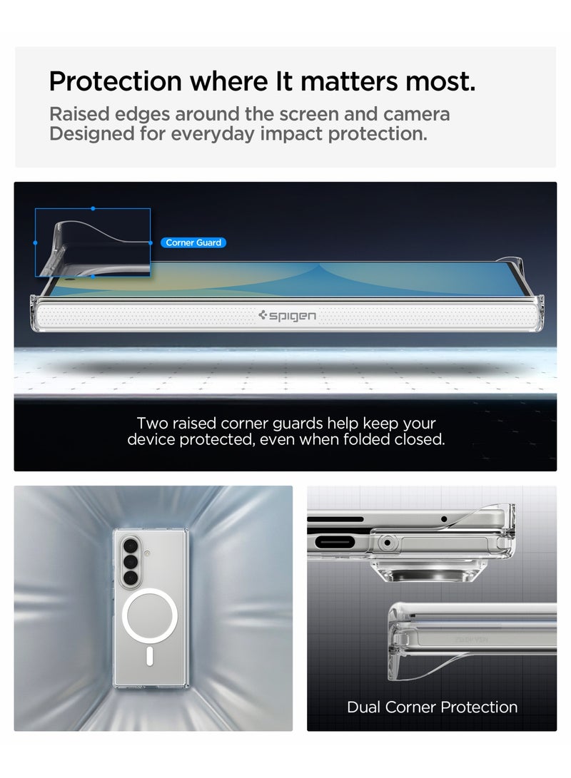 Spigen Air Skin Zero MagFit for Samsung Galaxy Z Fold 8 ULTRA case [MagSafe] Ultra Slim [Back Cover Only] with Full Hinge Protection (2026) - Clear White - Image 5