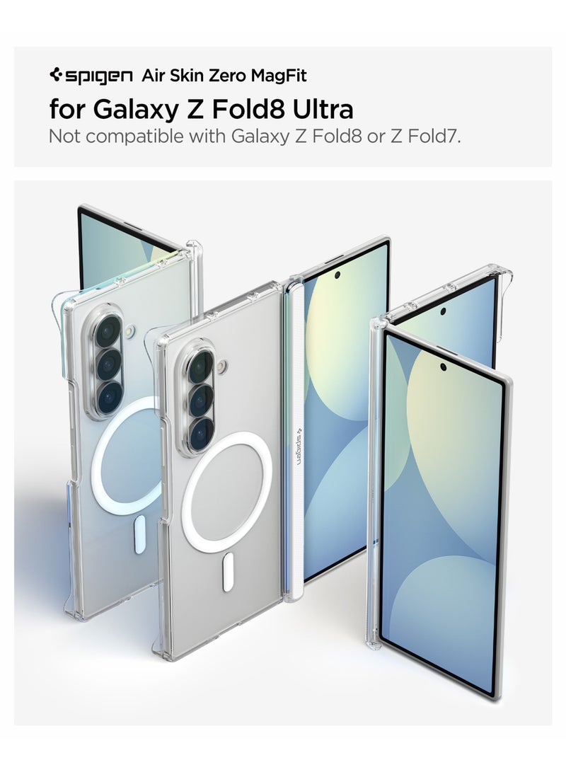 Spigen Air Skin Zero MagFit for Samsung Galaxy Z Fold 8 ULTRA case [MagSafe] Ultra Slim [Back Cover Only] with Full Hinge Protection (2026) - Clear White - Image 3