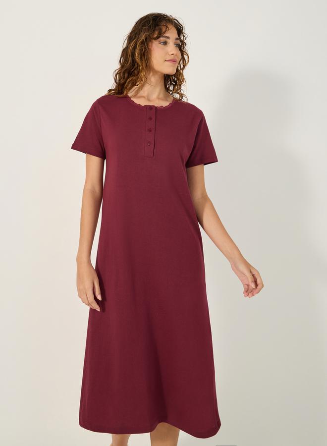Styli YOKE PLACKET NIGHTDRESS - MIDI  - Image 2