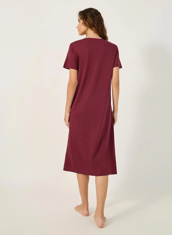 Styli YOKE PLACKET NIGHTDRESS - MIDI