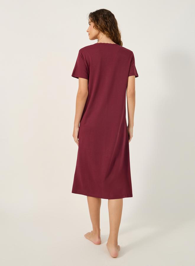 Styli YOKE PLACKET NIGHTDRESS - MIDI  - Image 4